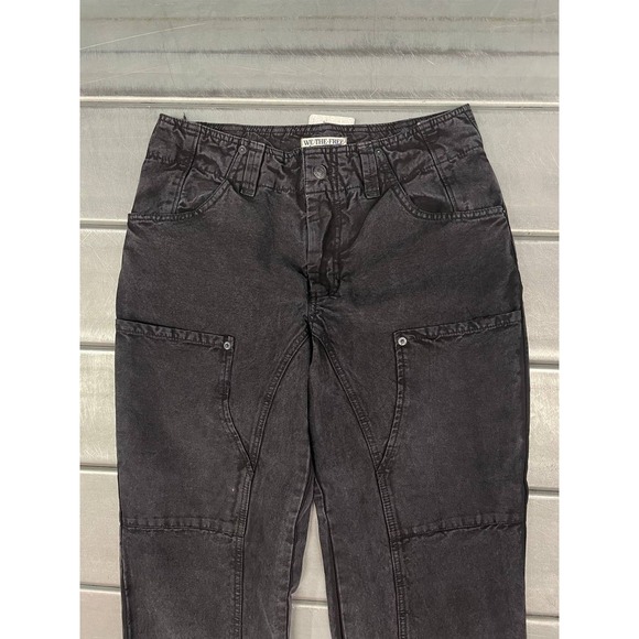 We The Free Free People Supersonic Slim Pants Womens 6 Black Faded Wash Cropped - Picture 2 of 13
